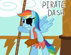 Size: 900x700 | Tagged: safe, artist:tertonda, deleted from derpibooru, derpibooru import, rainbow dash, pony, bipedal, pirate, pirate dash