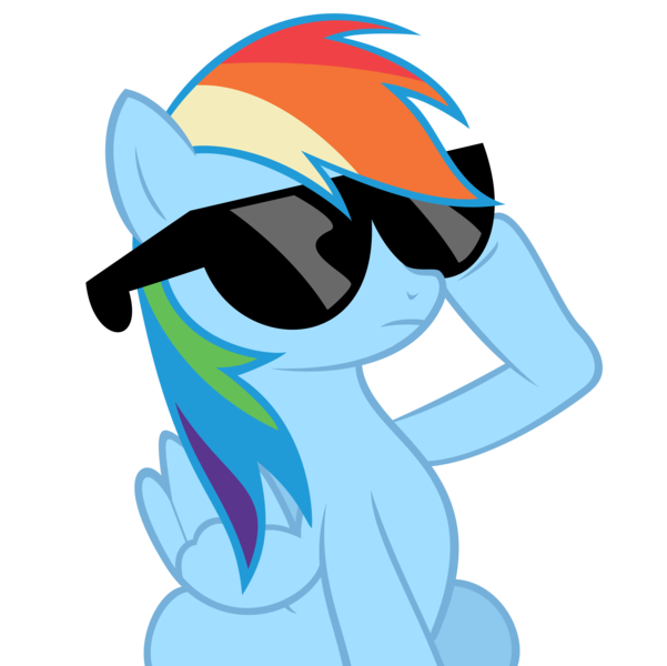 Size: 4000x3993 | Tagged: derpibooru import, rainbow dash, safe, simple background, sunglasses, transparent background, vector