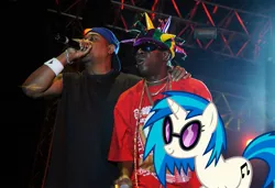 Size: 1485x1018 | Tagged: safe, derpibooru import, vinyl scratch, human, pony, chuck d, flavor flav, irl, photo, ponies in real life, public enemy, vector