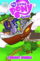 Size: 600x910 | Tagged: safe, artist:thom zahler, derpibooru import, idw, official, spike, twilight sparkle, comic, cover, image, jpeg, official comic