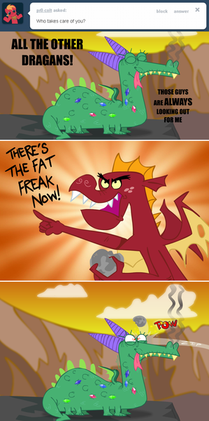 Size: 800x1605 | Tagged: artist:askcrackle, ask, crackle, dead source, derpibooru import, dragon, epic rock tossing, garble, safe, teenaged dragon, tumblr