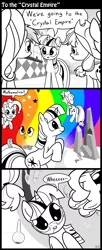 Size: 1324x3251 | Tagged: safe, artist:mrbastoff, derpibooru import, applejack, fluttershy, pinkie pie, rainbow dash, rarity, twilight sparkle, earth pony, pegasus, pony, unicorn, the crystal empire, applejack's hat, comic, cowboy hat, dialogue, drugs, female, flutterhigh, hat, junkie pie, mane six, mare, meth, rainbow, stetson, unicorn twilight