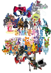 Size: 900x1291 | Tagged: safe, derpibooru import, applejack, butterscotch (g3), fluttershy, rainbow dash, star catcher, twilight sparkle, unicorn, butterscotch, care bears, cheer bear, g.i. joe, g3, g3 to g4, generation leap, grumpy bear, he-man, justice league, pound puppies, rule 63, share bear, spider-man, strawberry shortcake, strawberry shortcake (character), super friends, teenage mutant ninja turtles, tenderheart bear, thundercats, transformers, unicorn twilight, voltron