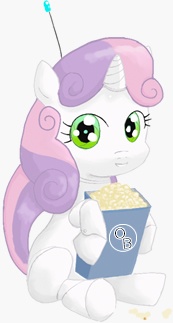 Size: 173x323 | Tagged: safe, artist:hetdegon, derpibooru import, sweetie belle, pony, robot, unicorn, blank flank, female, filly, foal, hooves, horn, looking at you, octabooru, sitting, smiling, solo, sweetie bot, teeth