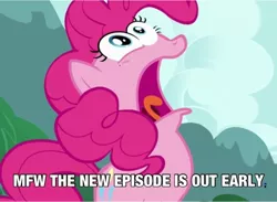 Size: 2048x1500 | Tagged: derpibooru import, episode, hype, image macro, pinkie frogmouth, pinkie pie, safe, screencap, too many pinkie pies