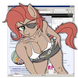 Size: 1000x1000 | Tagged: anthro, bikini, breasts, clothes, dead source, derpibooru import, female, mlpchan, skirt, suggestive, swimsuit