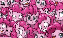 Size: 1200x720 | Tagged: safe, artist:johnjoseco, derpibooru import, pinkie pie, earth pony, pony, too many pinkie pies, :3, clone, crazy face, derp, eyes closed, faic, female, fun fun fun, looking at you, mare, multeity, pinkie blind, pinkie clone, smiling, tongue out, too much pink energy is dangerous