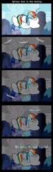 Size: 1490x4847 | Tagged: safe, artist:abstract-spectrum, derpibooru import, rainbow dash, pegasus, pony, bedwetting, cloud, comic, female, mare, pissing, rain, sleeping, solo, urine, zzz