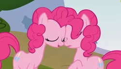 Size: 1241x711 | Tagged: derpibooru import, funcest, imminent kissing, pinkie pie, safe, screencap, spoiler:s03, too many pinkie pies