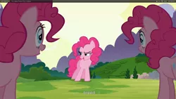 Size: 1920x1080 | Tagged: clone, derpibooru import, pinkie clone, pinkie pie, safe, screencap, too many pinkie pies, youtube caption