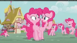 Size: 1920x1080 | Tagged: clone, derpibooru import, fun fun fun, oklahoma, pinkie clone, pinkie pie, safe, screencap, too many pinkie pies, youtube caption