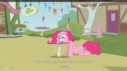 Size: 1920x1080 | Tagged: derpibooru import, pinkie pie, safe, screencap, too many pinkie pies, youtube caption