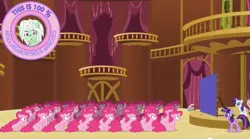 Size: 635x354 | Tagged: absoluteanonymous, clone, derpibooru import, edit, edited screencap, fluttershy, multeity, pinkie clone, pinkie pie, rarity, safe, screencap, too many pinkie pies, too much pink energy is dangerous, twilight sparkle, watching paint dry