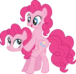 Size: 1024x991 | Tagged: artist:mysteriouskaos, clone, derpibooru import, piggyback ride, pinkie clone, pinkie pie, ponies riding ponies, safe, simple background, too many pinkie pies, transparent background, vector