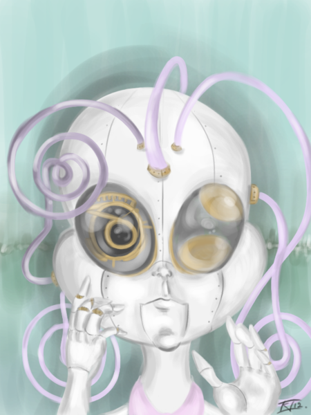 Size: 600x800 | Tagged: artist:keentao, derpibooru import, humanized, safe, sweetie belle, sweetie bot