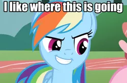 Size: 1592x1046 | Tagged: derpibooru import, i like where this is going, image macro, rainbow dash, reaction image, safe