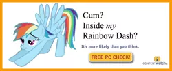 Size: 680x283 | Tagged: cum inside rainbow dash, derpibooru import, exploitable meme, female, iwtcird, meme, /mlp/, rainbow dash, solo, solo female, suggestive, text, x in my y