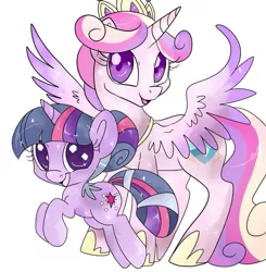 Size: 813x831 | Tagged: safe, artist:lustrous-dreams, derpibooru import, princess cadance, twilight sparkle, alicorn, unicorn, ask filly twilight, ask, crystallized, female, filly, filly twilight sparkle, mare, tumblr