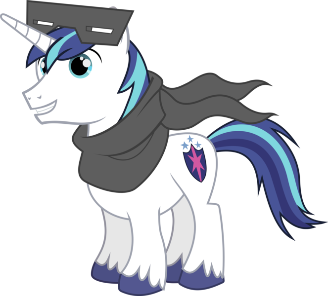 Size: 6632x6000 | Tagged: absurd resolution, artist:chalcedonian, clothes, derpibooru import, mask, safe, scarf, shining armor, simple background, snow goggles, solo, .svg available, the crystal empire, transparent background, vector