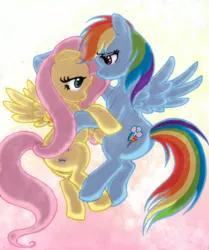 Size: 400x478 | Tagged: safe, artist:flutterdashwhore, derpibooru import, fluttershy, rainbow dash, female, flutterdash, lesbian, shipping