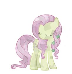 Size: 6000x6143 | Tagged: safe, artist:sairoch, derpibooru import, fluttershy, pegasus, pony, absurd resolution, crystallized, eyes closed, flower, flower in hair, simple background, solo, transparent background, vector