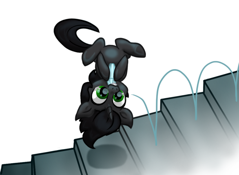 Size: 900x659 | Tagged: artist:22bubble-eyes22, colt, colt sombra, crystal, cute, dead source, derpibooru import, king sombra, male, nom, safe, simple background, sombradorable, stairs, that pony sure does love crystals, that pony sure does love stairs, the crystal empire, transparent background, underhoof, upside down