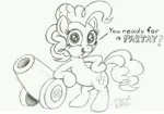 Size: 3725x2607 | Tagged: artist:aleximusprime, color me, derpibooru import, party cannon, pinkie pie, safe, sketch