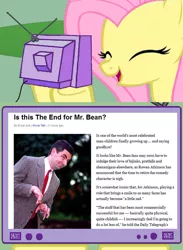 Size: 604x827 | Tagged: safe, derpibooru import, fluttershy, pony, exploitable meme, meme, mr bean, photo, rowan atkinson, tv meme