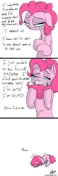 Size: 1000x3000 | Tagged: dead source, safe, artist:dzone16, derpibooru import, pinkie pie, earth pony, pony, too many pinkie pies, apology, begging, bronybait, comic, crying, depressing, feels, female, mare, pinkie clone debate, sad, shaking, solo, stressed