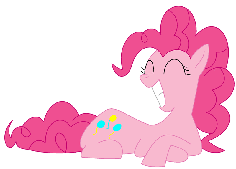 Size: 900x646 | Tagged: artist:ced75, derpibooru import, eyes closed, pinkie pie, prone, safe, simple background, smiling