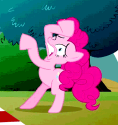 Size: 444x471 | Tagged: safe, derpibooru import, screencap, pinkie pie, earth pony, pony, too many pinkie pies, animated, bipedal, clone, cropped, female, gritted teeth, mare, pinkie clone, solo