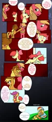 Size: 850x2000 | Tagged: safe, artist:juanrock, derpibooru import, apple bloom, applejack, big macintosh, rainbow dash, scootaloo, earth pony, pony, comic, crying, feels, filly, harsher in hindsight, hug, male, sad, stallion