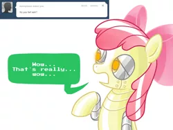 Size: 1024x768 | Tagged: apple bloom, artist:ls820720, ask, ask apple bloom bot, derpibooru import, robot, safe, tumblr