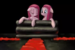 Size: 1789x1200 | Tagged: artist:postscripting, artist:psescape, bath, derpibooru import, pinkamena diane pie, pinkie pie, sad, safe