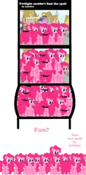 Size: 700x1421 | Tagged: artist:juliofco, clone, clones, comic, dead source, derpibooru import, fourth wall, fun fun fun, pinkie clone, pinkie pie, safe, twilight sparkle