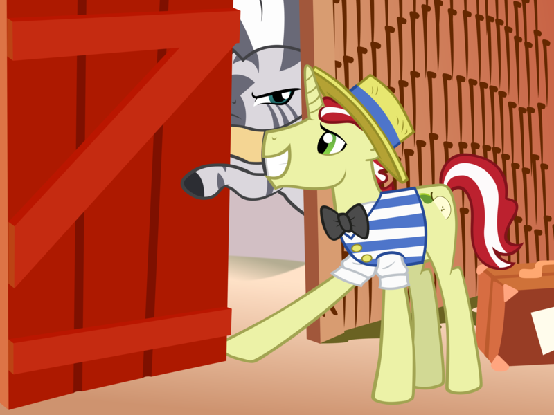 Size: 4549x3413 | Tagged: artist:astringe, derpibooru import, flim, jungle jitters, not sure if racism, parody, ponified, safe, zebra