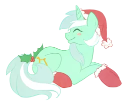 Size: 500x410 | Tagged: artist:noxxplush, christmas, dead source, derpibooru import, hat, holly, lyra heartstrings, safe, santa hat