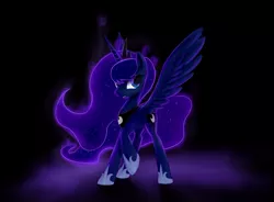 Size: 1466x1080 | Tagged: dead source, safe, artist:caumen, derpibooru import, princess luna, solo