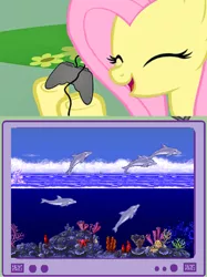 Size: 748x1001 | Tagged: safe, derpibooru import, fluttershy, pony, ecco the dolphin, exploitable meme, gamershy, meme, this will end in tears, tv meme