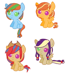 Size: 518x542 | Tagged: safe, artist:spellboundadopts, derpibooru import, oc, unofficial characters only, earth pony, pegasus, pony, adoptable, adopted, foal, hat, heterochromia, magical lesbian spawn, offspring, parent:applejack, parent:rainbow dash, parents:appledash, simple background, transparent background