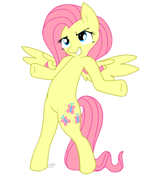 Size: 500x600 | Tagged: safe, artist:mc10215, derpibooru import, fluttershy, pony, bipedal, come at me bro, solo