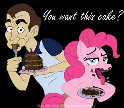 Size: 801x701 | Tagged: artist:moominded, derpibooru import, do you want this cake, harry partridge, nicolas cage, nicolas cage wants cake, pinkie pie, safe