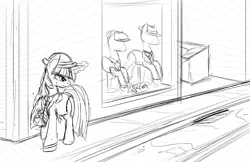 Size: 1224x792 | Tagged: artist:zedrin, clothes, derpibooru import, monochrome, necktie, safe, sketch, suit, twilight sparkle