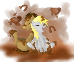 Size: 6000x5000 | Tagged: safe, artist:annedwen, derpibooru import, derpy hooves, doctor whooves, time turner, pegasus, pony, absurd resolution, doctorderpy, female, male, mare, mud, shipping, splashy, straight