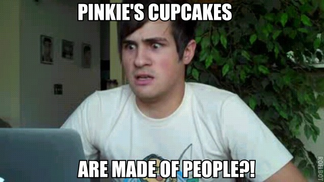 Size: 636x357 | Tagged: anthony padilla, derpibooru import, fanfic:cupcakes, human, image macro, irl, irl human, photo, reaction, safe, smosh