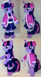 Size: 1280x2398 | Tagged: anthro, anthro plushie, artist:agatrix, cheerleader, derpibooru import, earmuffs, irl, outfit, photo, plushie, safe, solo, twilight sparkle