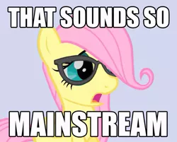 Size: 743x597 | Tagged: caption, derpibooru import, filly, fluttershy, glasses, hilarious in hindsight, hipster, hipstershy, image macro, reaction image, safe