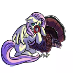 Size: 500x500 | Tagged: artist:rhythmgeneration, derpibooru import, fluttershy, safe, turkey