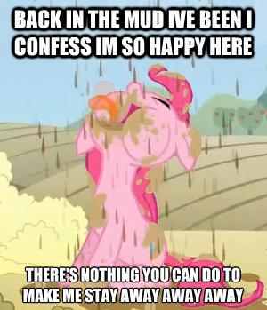 Size: 300x349 | Tagged: back in the mud, bubba sparxxx, chocolate rain, derpibooru import, hiphop, jpg artifacts, meme, mudfall, pinkie pie, rap, shock sites, suggestive