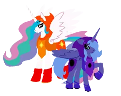 Size: 1161x925 | Tagged: derpibooru import, god tier, god tiers, homestuck, lineless, princess celestia, princess luna, s1 luna, safe, simple background